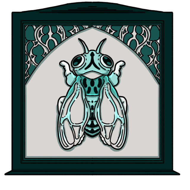 white ghost cicada (ayuthia spectabile)